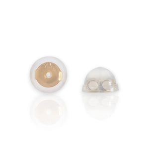 Silicone Covered 14K Solid Gold Replacement Backings for Pushback Earrings