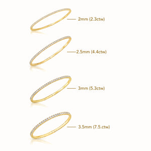 14K Yellow Gold Tennis Bangle Bracelet, with Simulated Diamonds, 7In