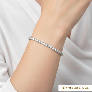 Elegant 14K Gold Sparkling Simulated Diamond Tennis Bracelet - Flexible Bangle Design.
