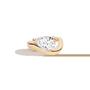 3Ct Pear Lab Grown Diamond Floating Ring NikNenz™ Premium Gold & Diamonds