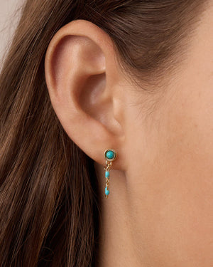 Turquoise Capri Chain Huggies