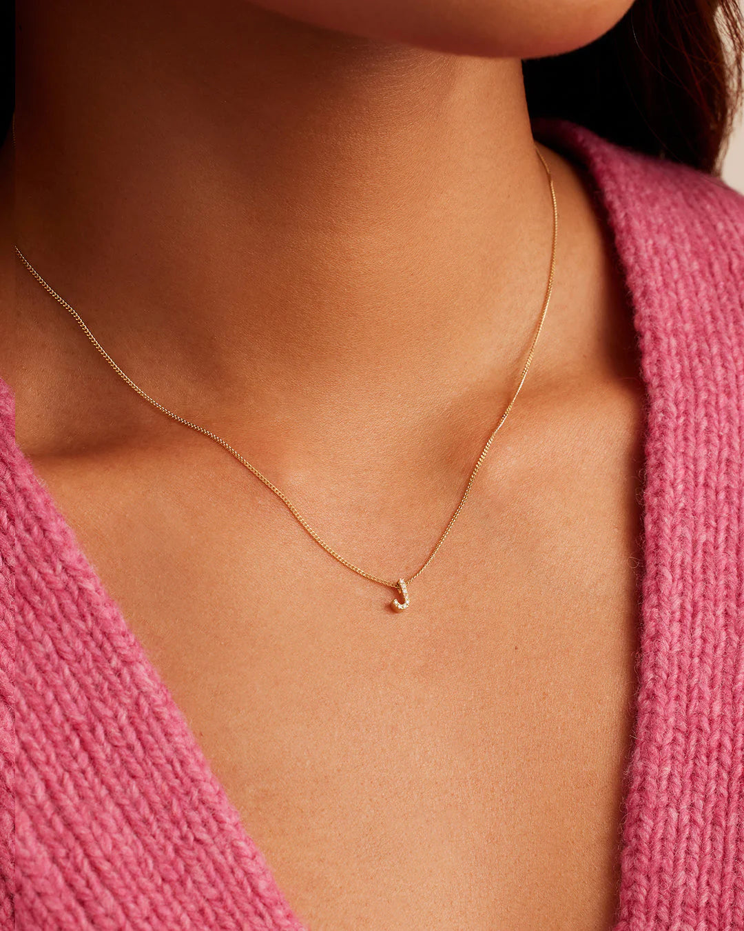 14K Diamond Alphabet Necklace
