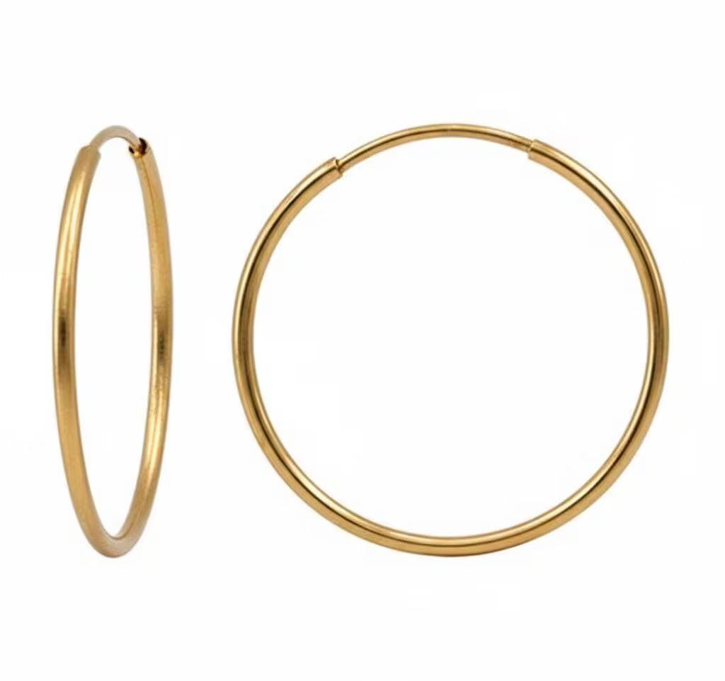 Radiant 14K Gold Filled Minimalist Endless Hoop Earrings - Timeless Versatility!.