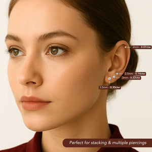 14K Yellow Gold Lab Diamond Stud Earrings, CVD Brilliant Solitaire round Diamond Studs, Pushback