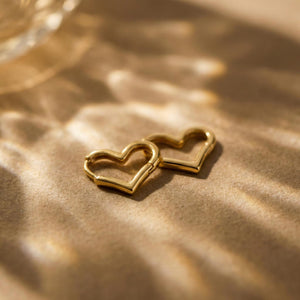Gold Heart Huggie Earrings - Gold Heart Hoop Earrings - 18K Gold Vermeil -Minimalist Valentine Jewelry - Demi-Fine Mother'S Day Gift