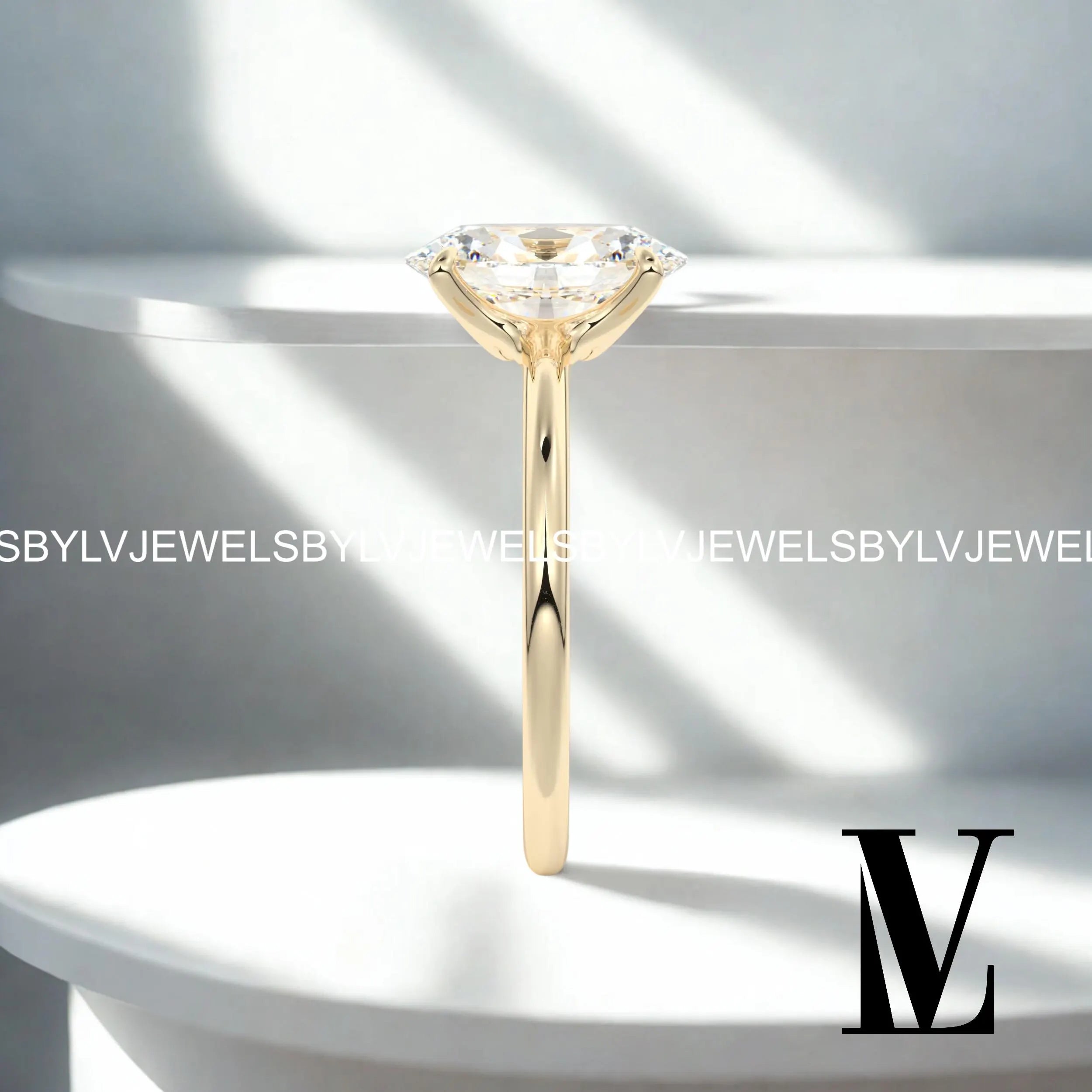 2CT Oval Moissanite Solitaire Engagement Ring|14K/18K Solid Gold Classic Oval Cut Ring|Minimalist Promise Ringdainty| Bridal Jewelry for Her