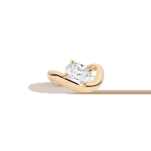 2Ct Oval Lab Grown Diamond Floating Ring NikNenz™ Premium Gold & Diamonds