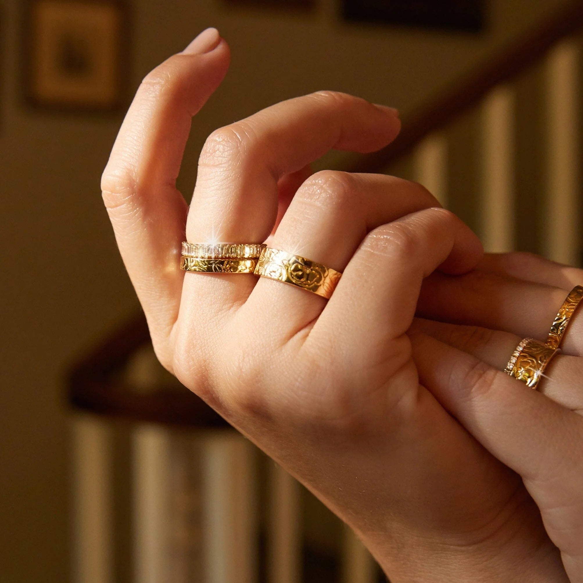 AURATE X MACENNA: Rose Garden Ring NikNenz™ Premium Gold & Diamonds