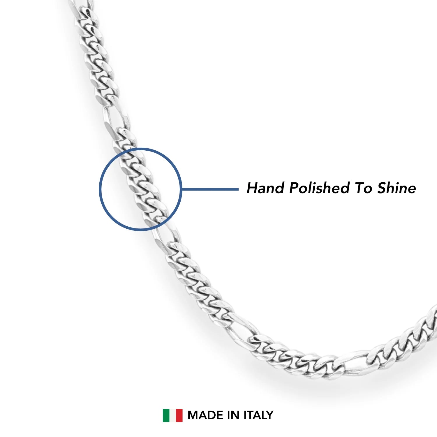 Sterling Silver Italian Figaro Chain Bracelet