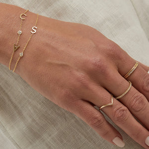 Diamond Bezel Multi Initial Bracelet
