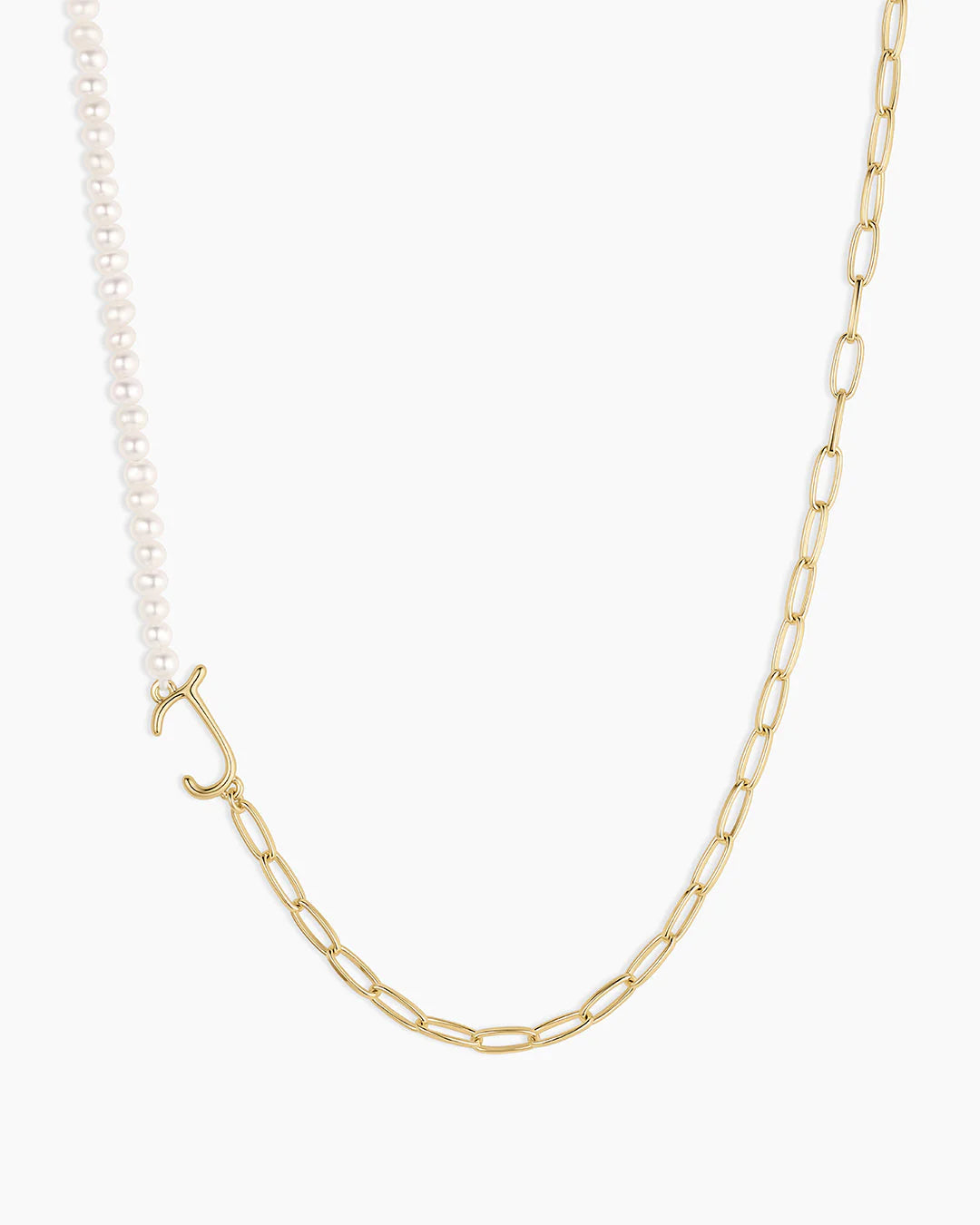 Lou Pearl Alphabet Necklace NikNenz™ Premium Gold & Diamonds