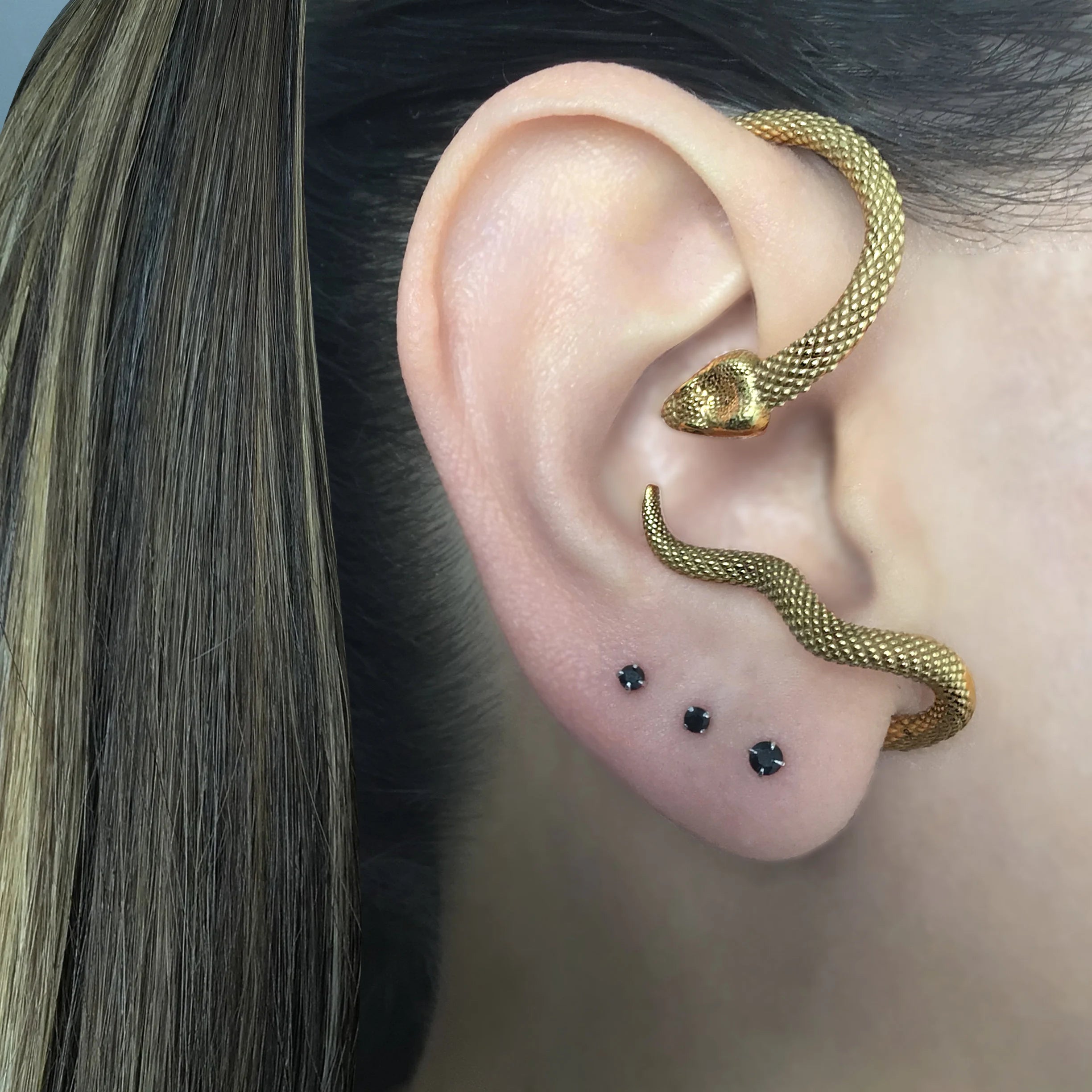 Snake Ear Cuff, No Piercing Gothic Earring, Unisex Goth Stainless Steel Jewelry