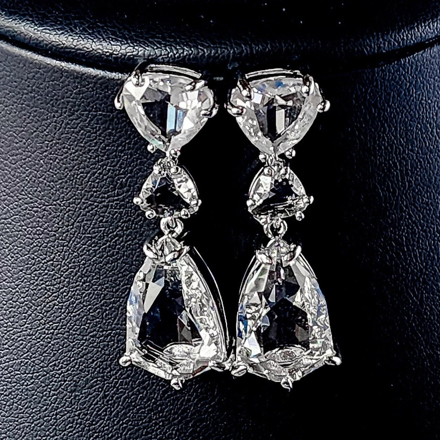 Regal Diamond Wedding Drop Earrings. Swarovski-Like Earrings for Women.