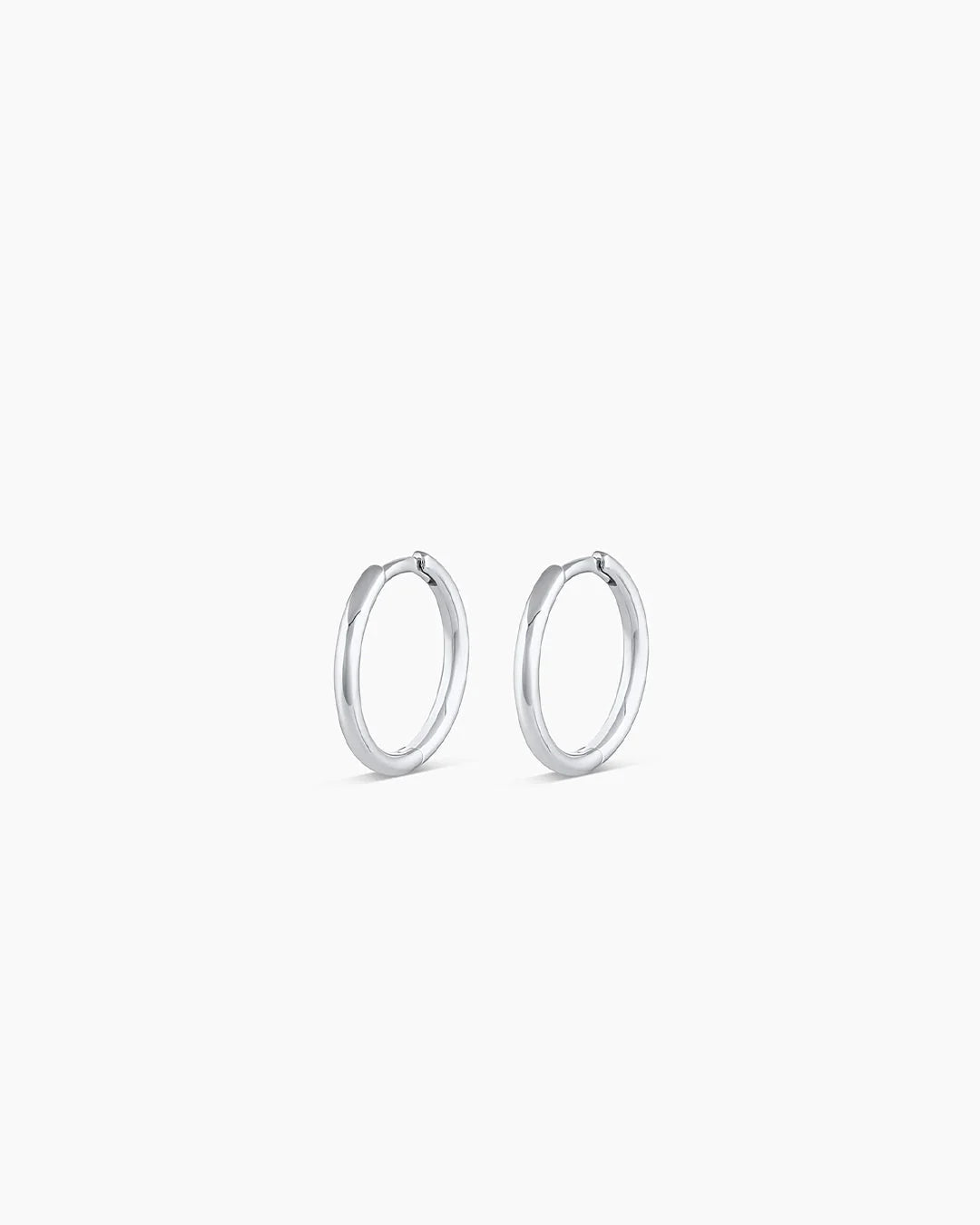 14K White Gold Classic Huggies