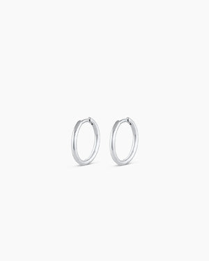 14K White Gold Classic Huggies