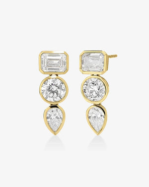 Chic Bezel Mixed Shape Drop Earrings - Elevate Your Style!.