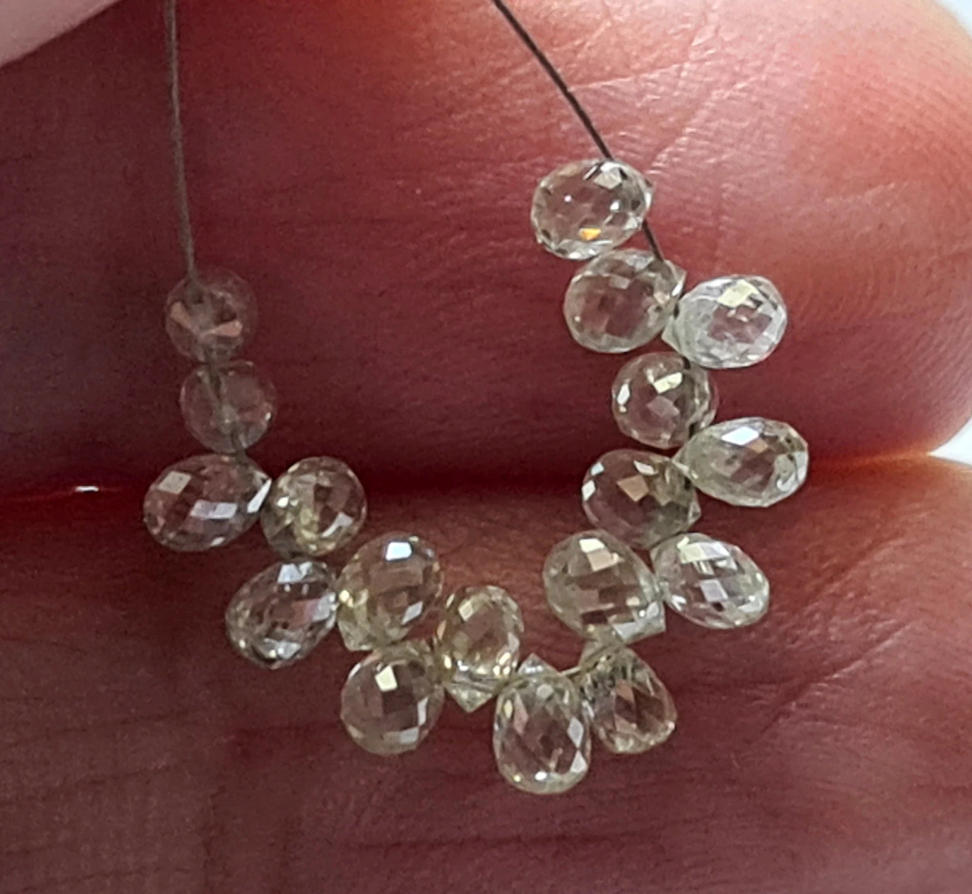 2.4X1.7Mm-3.2X2.5Mm Clear White Diamond Drop, Sparkling Clear White Faceted Diamond Tear Drops, Diamond Drops (1Pc to 2Pcs Option)-Ppsk12
