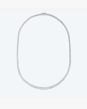 Stunning Graduated Bezel Diamond Tennis Necklace - Elevate Your Elegance.