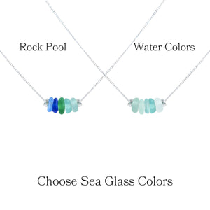 Dainty Aqua Sea Glass Bracelet in Sterling Silver - Perfect Beach-Inspired Jewelry Gift.