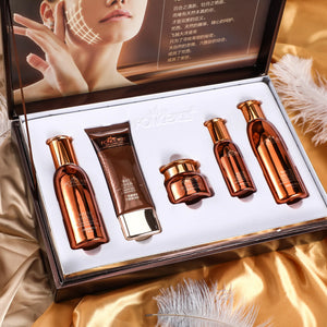 5PCS  Hexapeptide Firming Anti-Aging Beauty Set Contains Facial Cleanser Serum Toner Anti-Wrinkle Cream Women Face Care Kit
