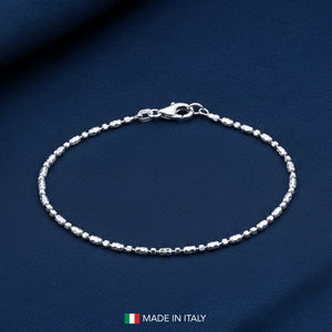 Sterling Silver Diamond-Cut Bead Bracelet