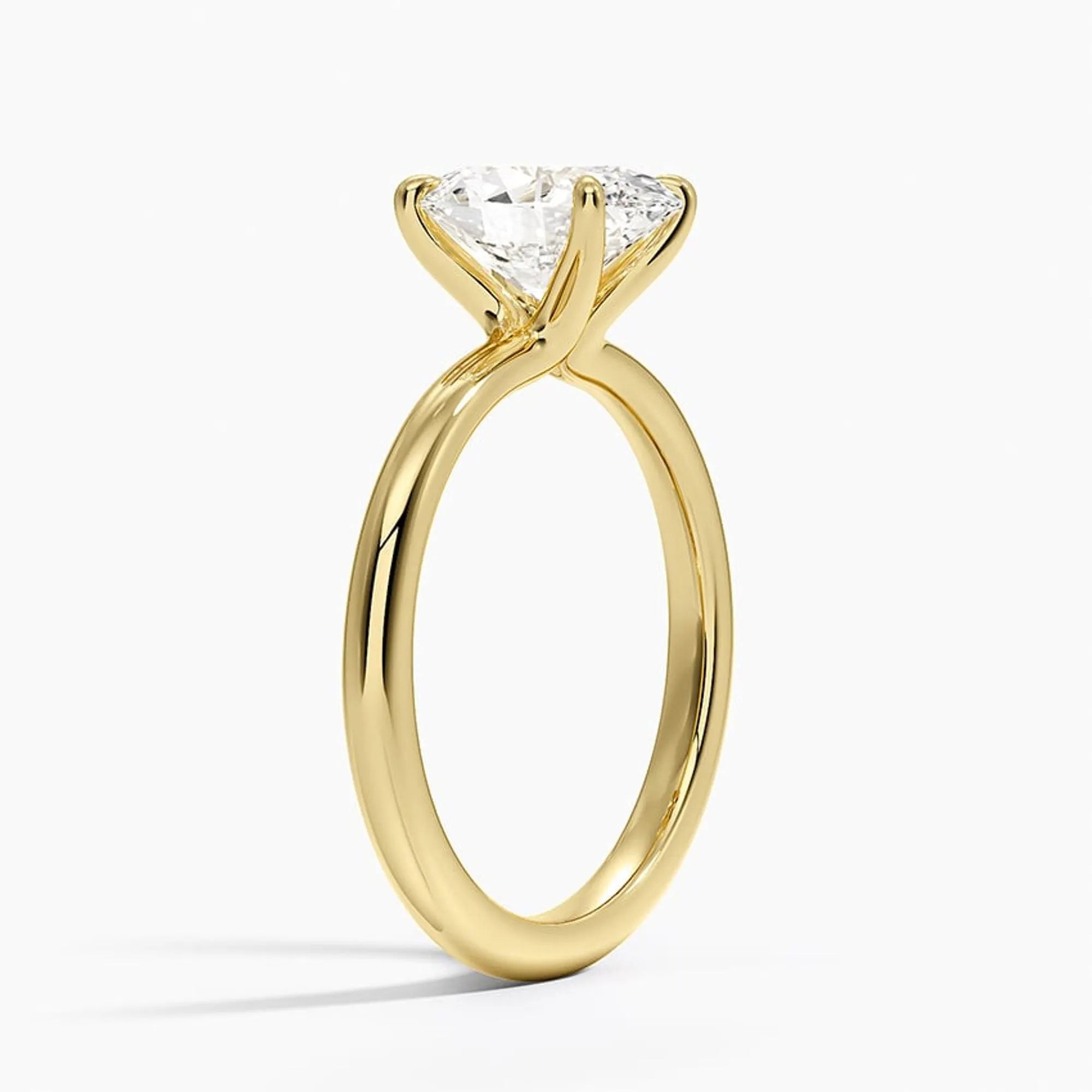 2Ct Oval Moissanite Engagement Ring: 14K Gold Sleek Band