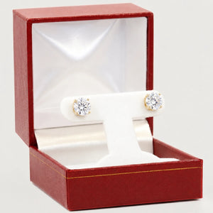 10K Yellow Gold Solitaire Screwback Stud Earrings
