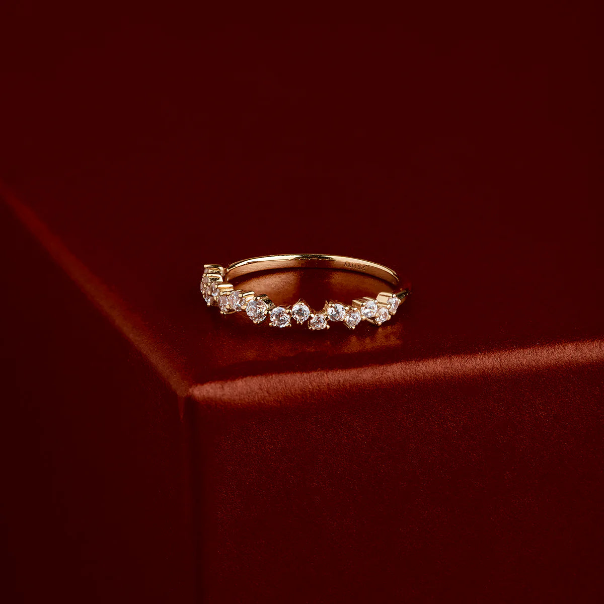 Crystal Scatter Band Ring in Gold