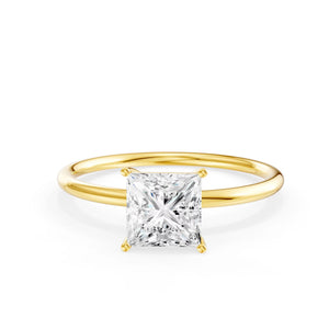 Stunning 10K Yellow Gold Princess Cut Diamond Solitaire Engagement Ring - The Perfect April Birthstone Gift for Her