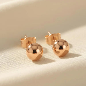14K Solid Gold Ball Stud Earrings, Classic round Ball Studs, with Secure Butterfly Pushbacks, 3Mm, 4Mm, 5Mm, 6Mm, 7Mm, 8Mm, by TILO Jewelry