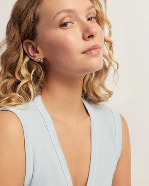 14K Elle Diamond Row Single Stud