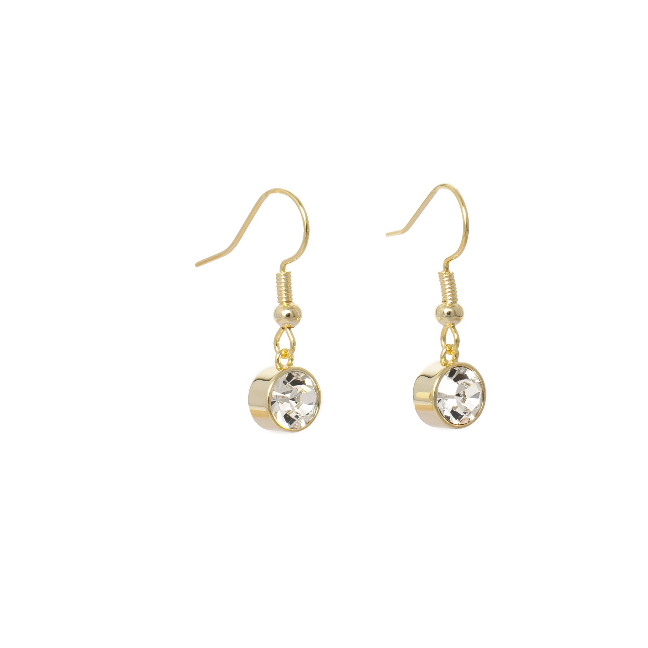 April Diamond Drop Earrings, Bohemian Crystal, Gold or Silver, French Hooks