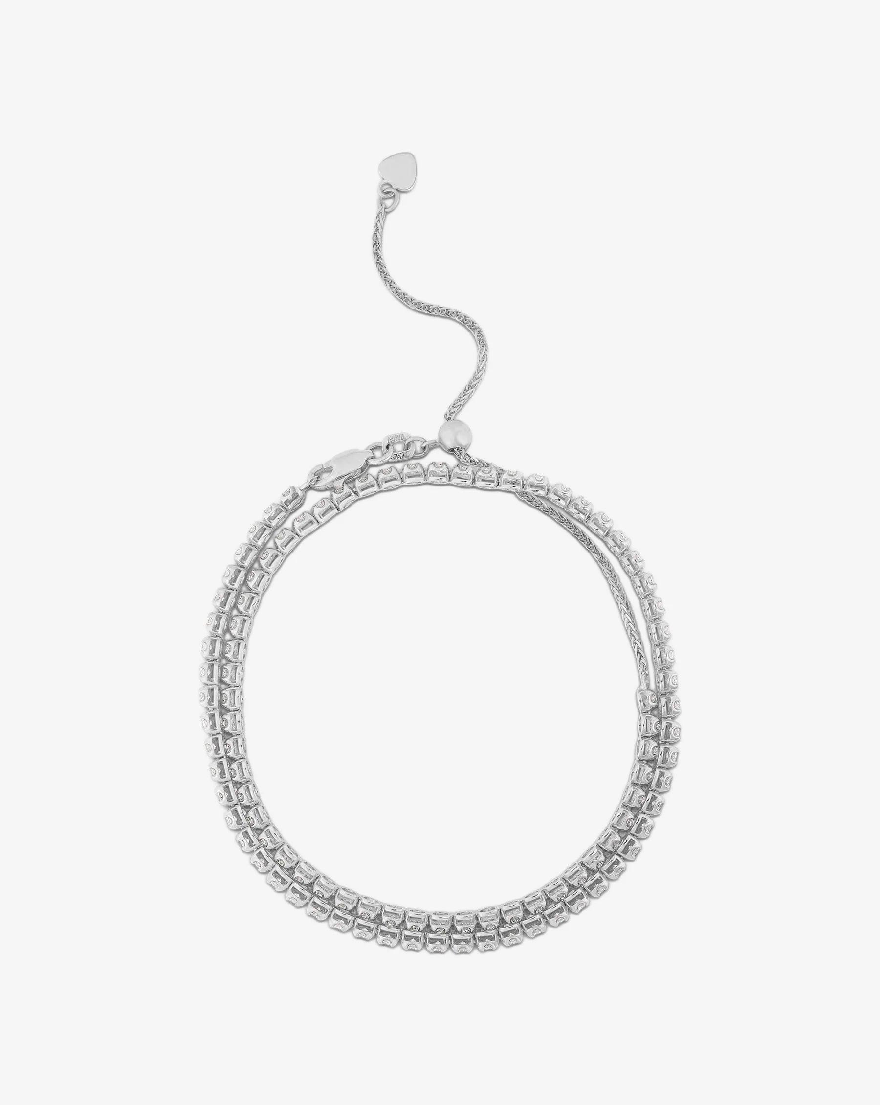 Versatile Multiway Tennis Choker & Double Wrap Bracelet Set.
