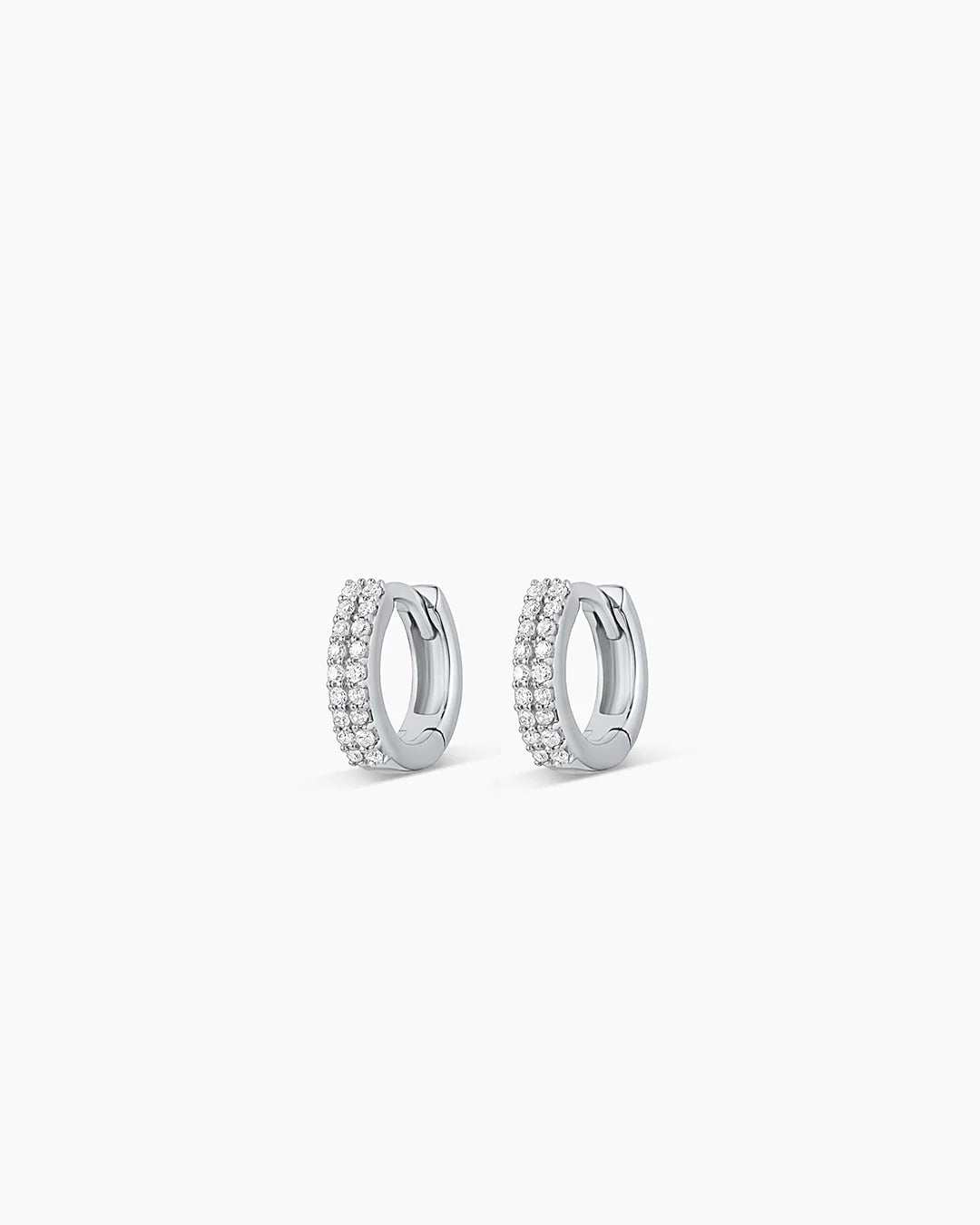 14K Diamond Double down Huggies