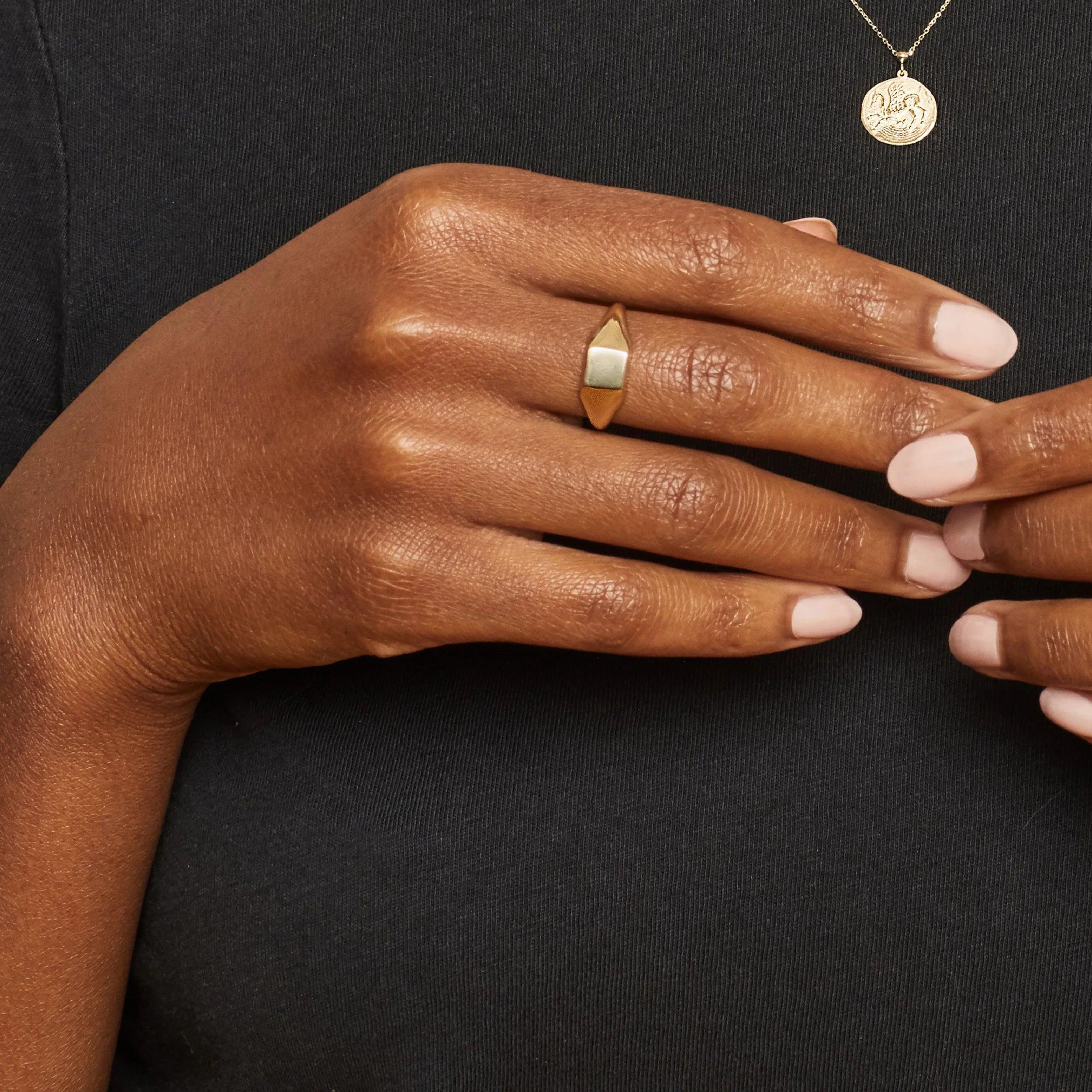 Elegant Florence Square Signet Ring - Timeless Sophistication for Every Occasion.