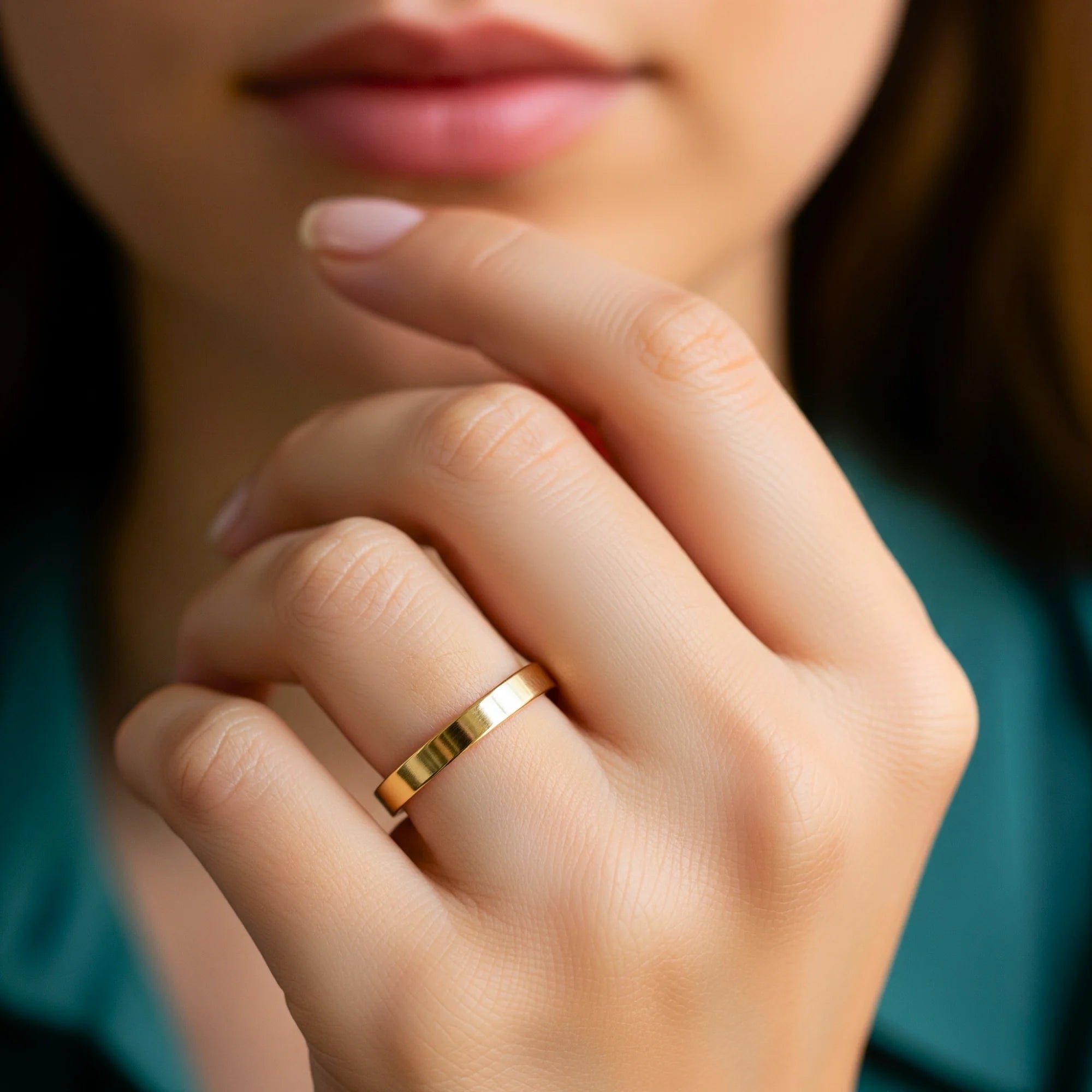 14K Yellow Gold Classic Wedding/Engagement Band Ring, 3Mm Thin
