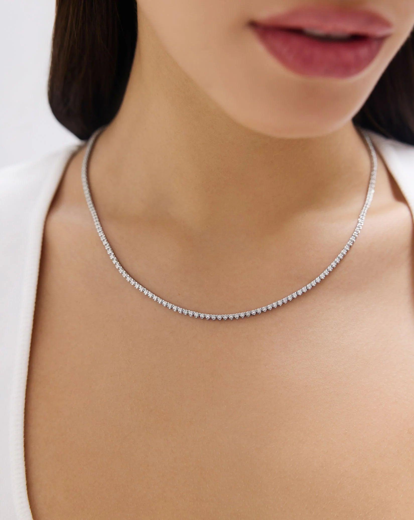 Elegant Mini Diamond Tennis Necklace - Timeless Sparkle for Every Occasion.