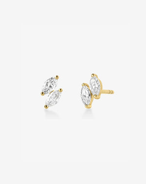 Stunning Double Marquise Lab Diamond Stud Earrings.