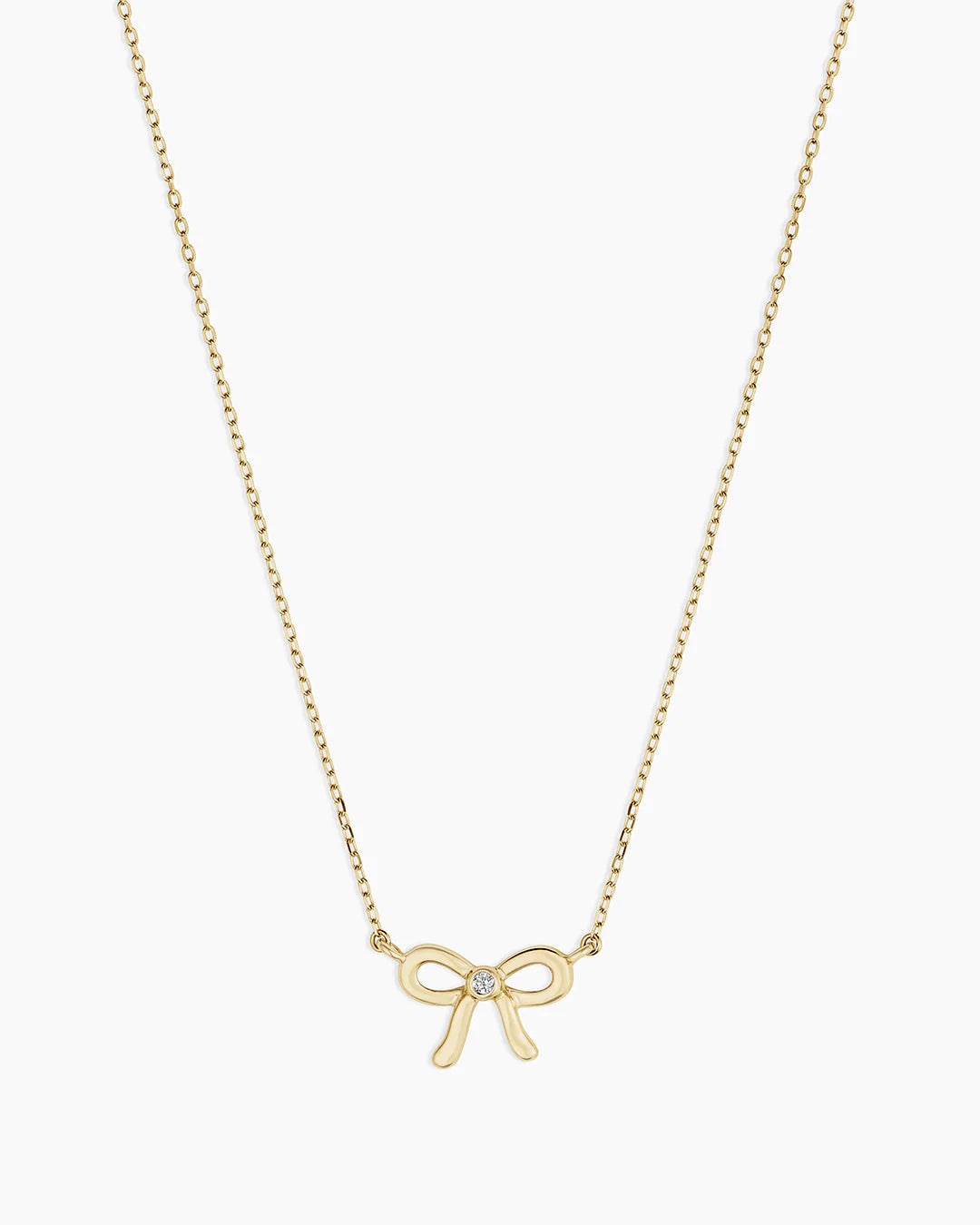14K Diamond Put a Bow on It Necklace
