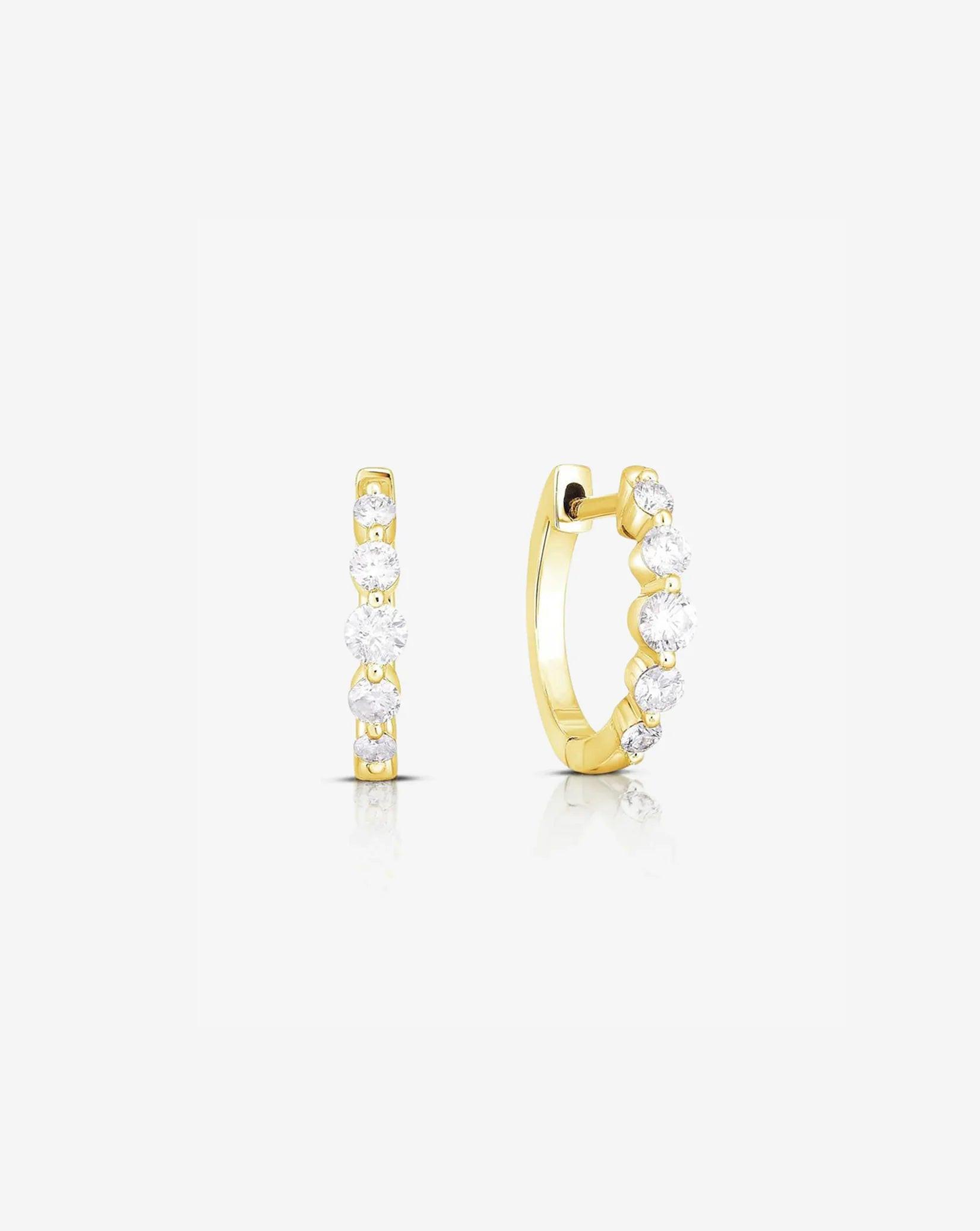 Stunning Graduated Diamond Huggie Earrings for Effortless Elegance.