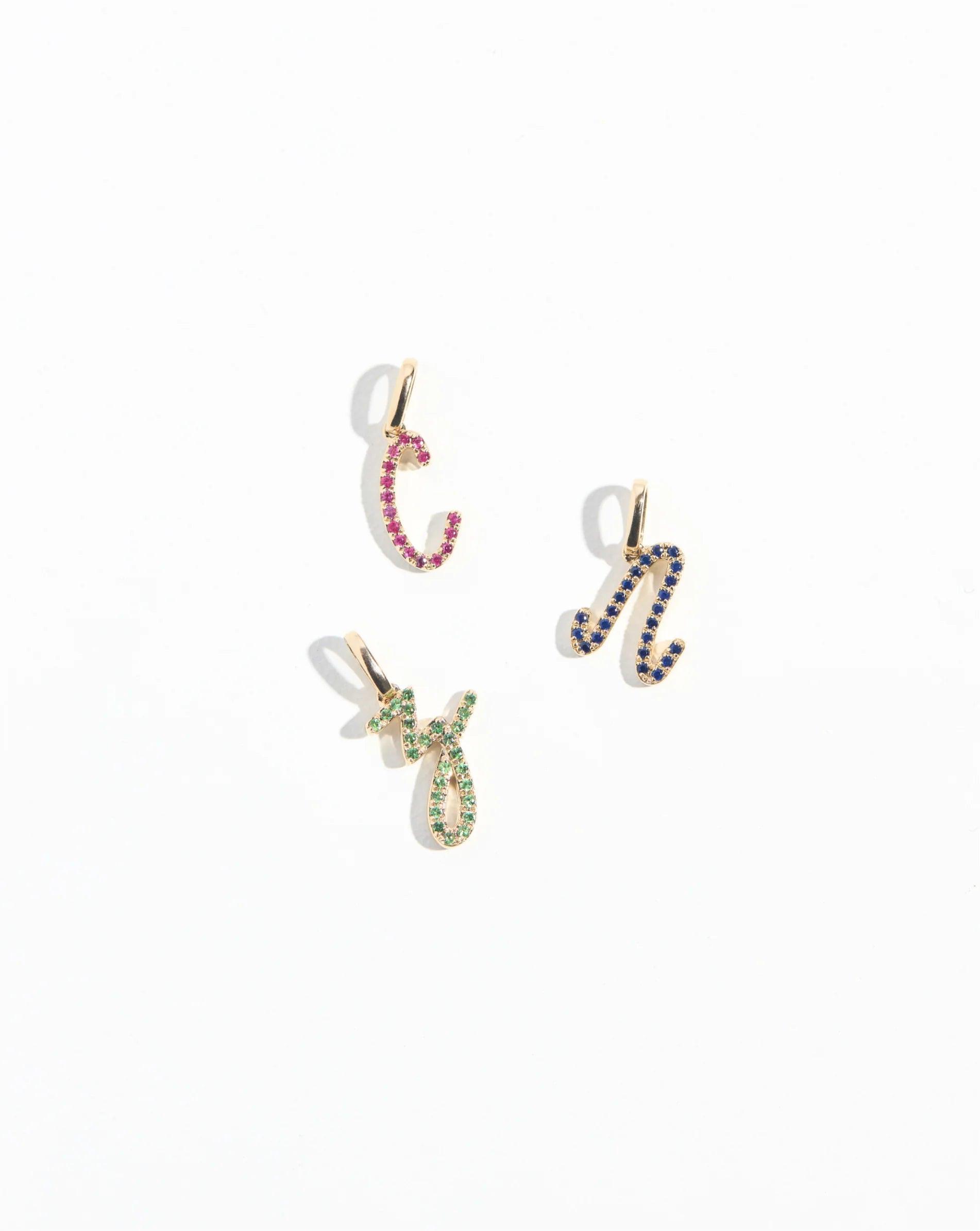 Personalized Gemstone Initial Pendant - Customizable Elegance.