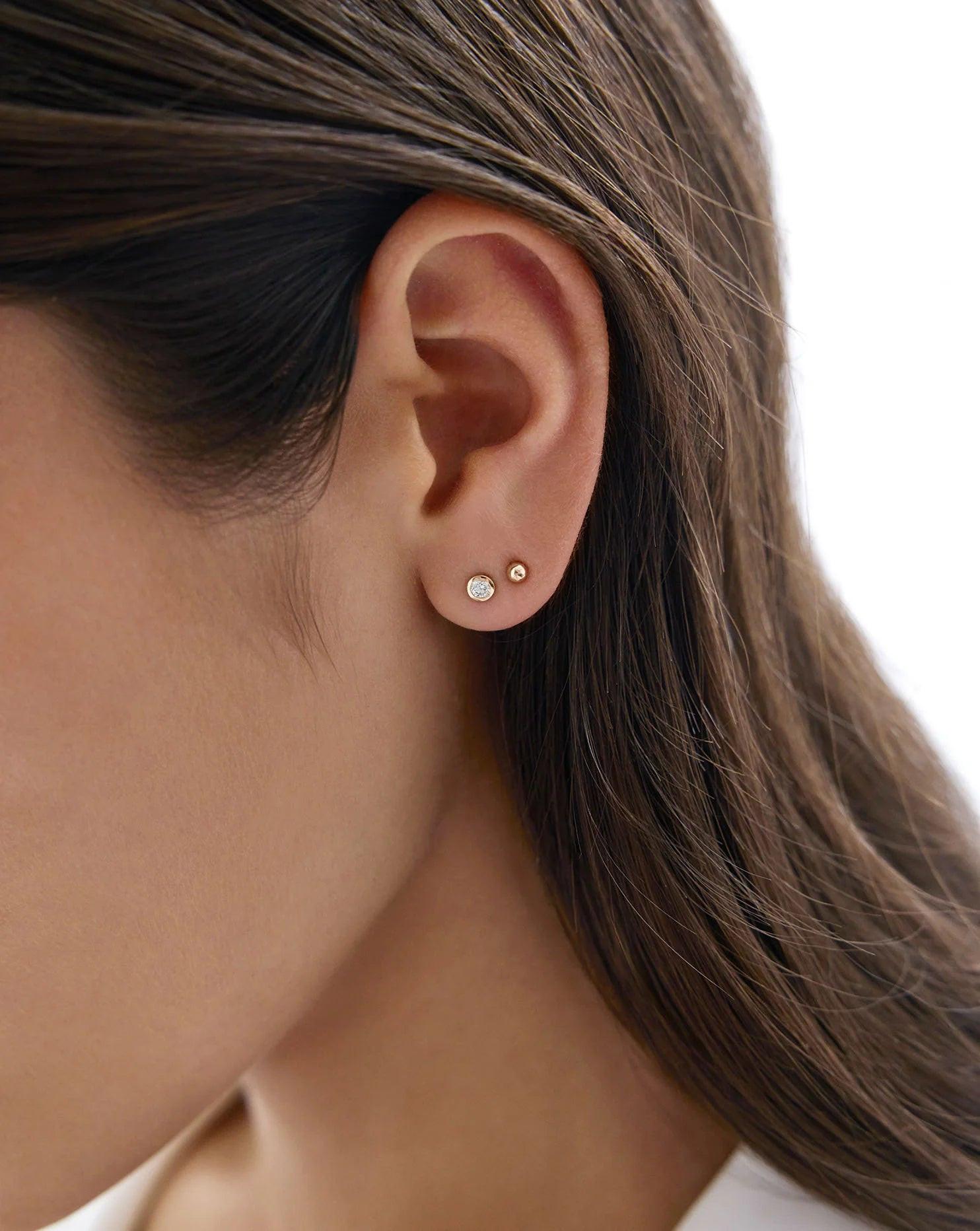Elegant Petite Gold Stud Earrings.