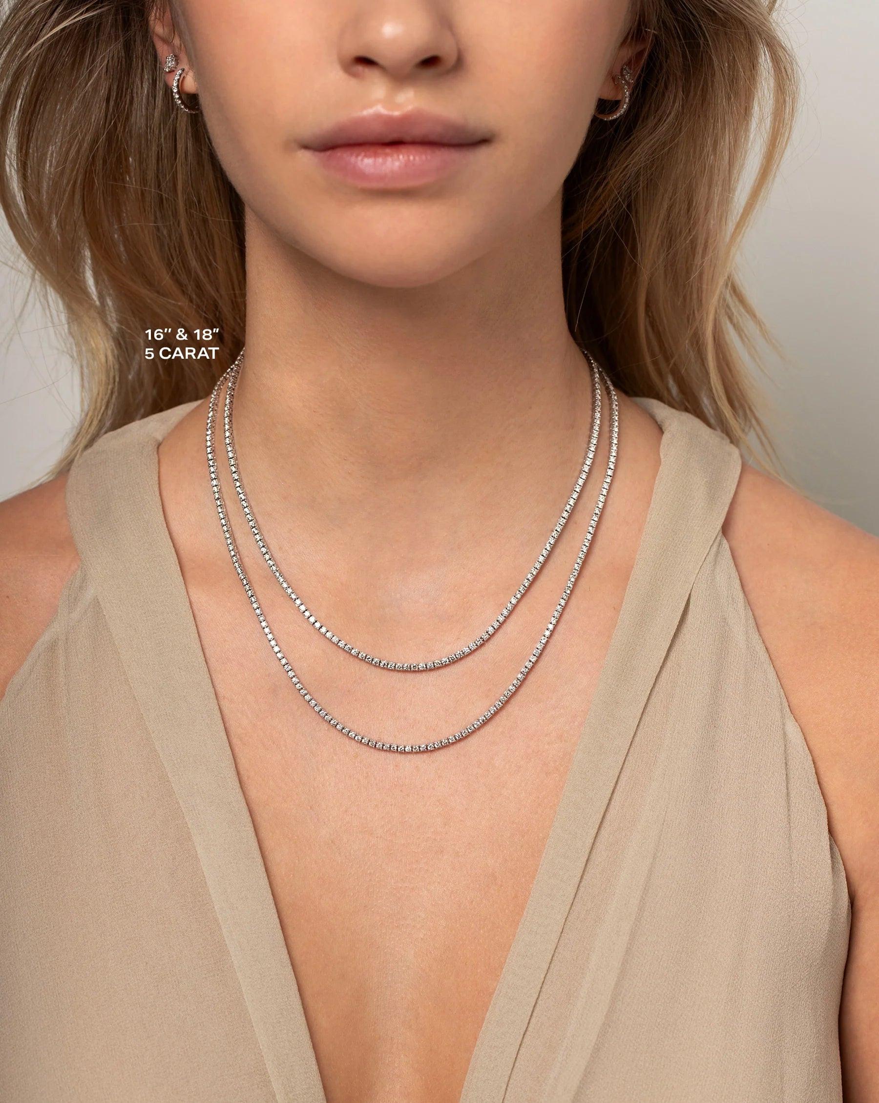 Timeless Elegance: Classic Diamond Tennis Necklace.