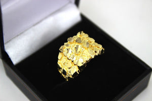 10K Solid Yellow Gold Nugget Style Ring