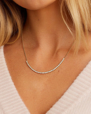 Diamond Melbourne Statement Row Necklace NikNenz™ Premium Gold & Diamonds