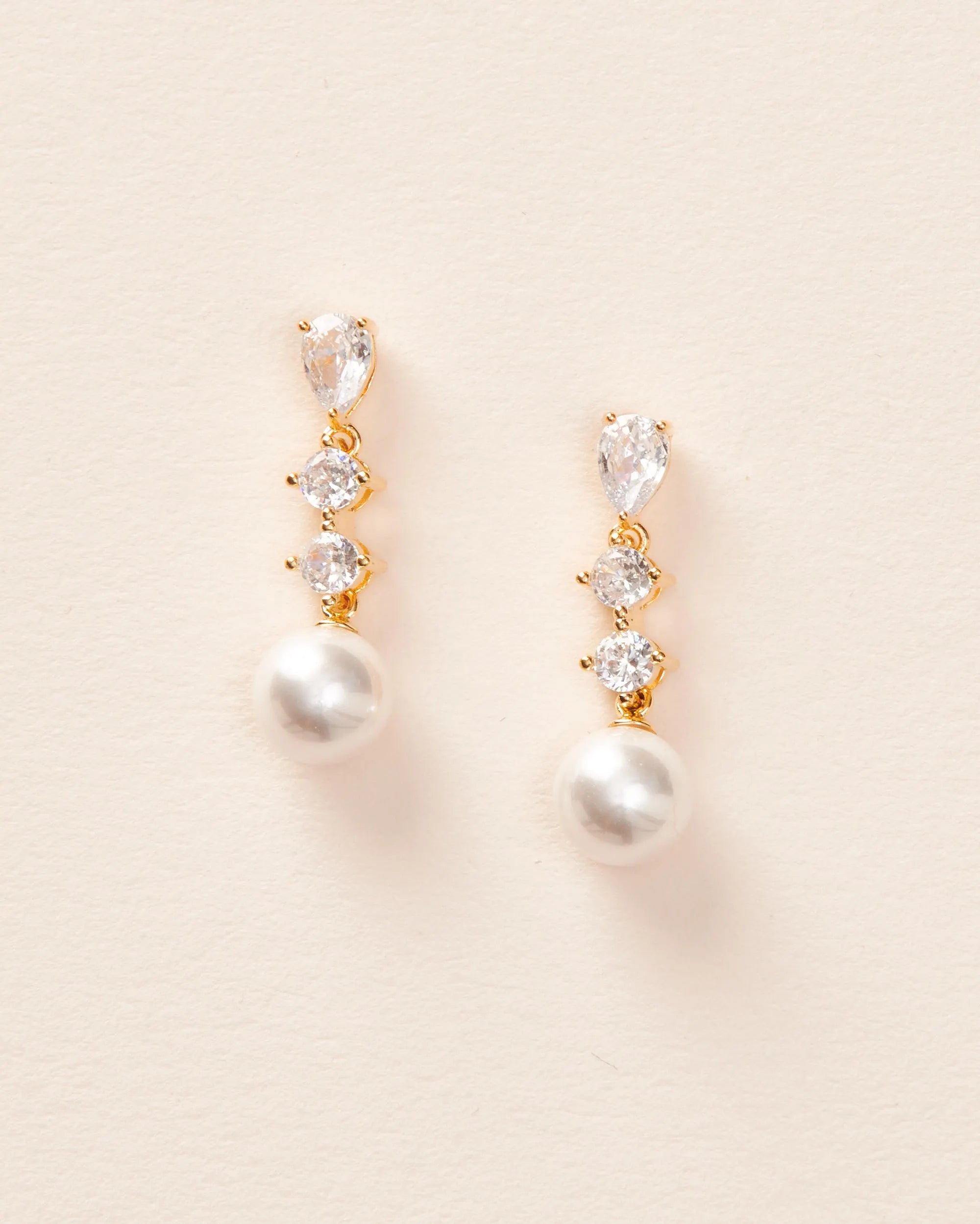 CZ Pearl Wedding Earrings • Pearl Bridal Earrings • Pearl Drop Earrings • Wedding Earrings • Pearl Dangle Earrings • Bridal Earrings • 4443