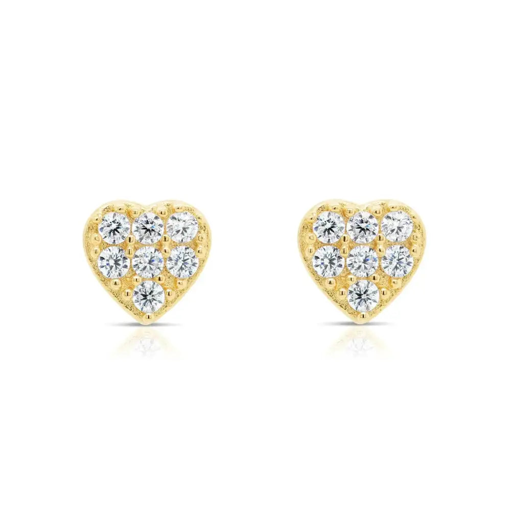 Elegant 14K Gold Heart-Shaped Stud Earrings for Timeless Style.