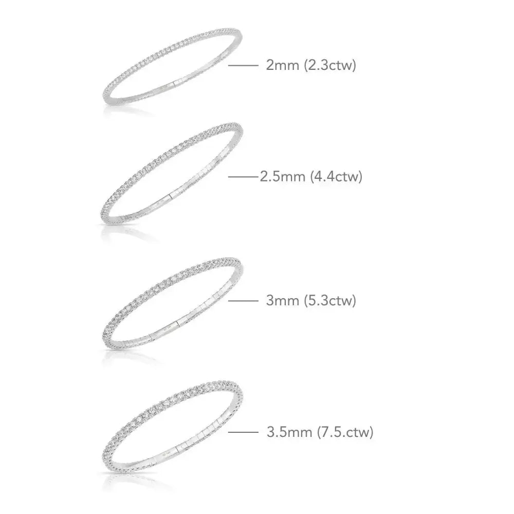 Elegant 14K Gold Sparkling Simulated Diamond Tennis Bracelet - Flexible Bangle Design.