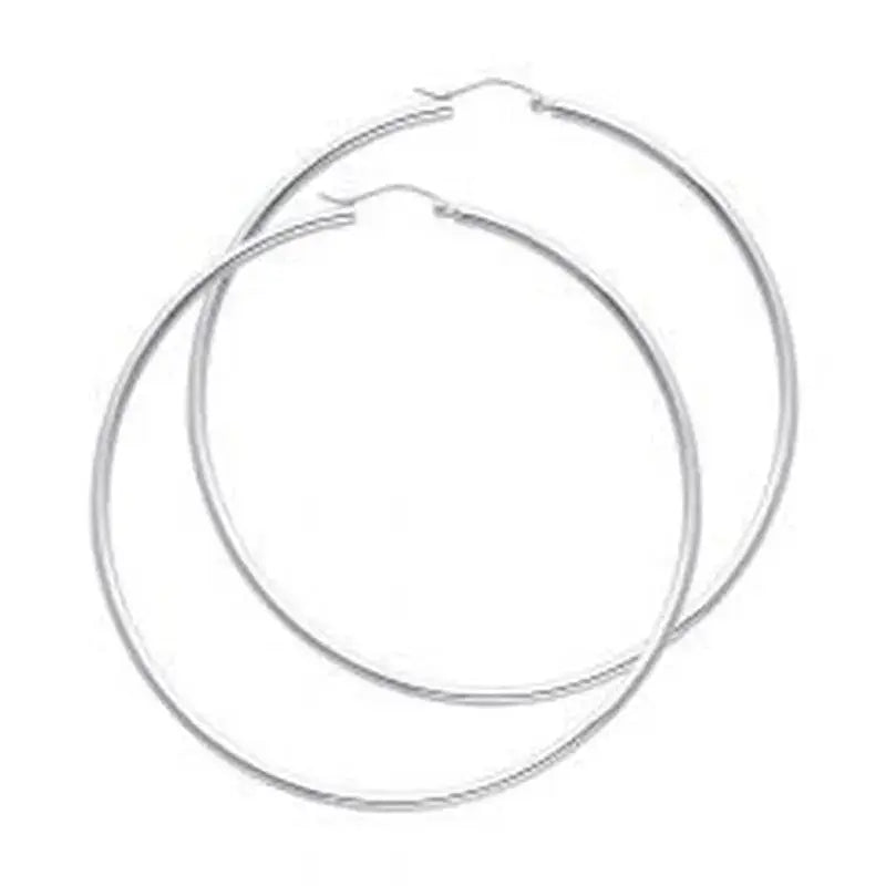 Elegant 14K Solid Gold 65mm Thin Lightweight Hoop Earrings - Perfect for Any Occasion!.
