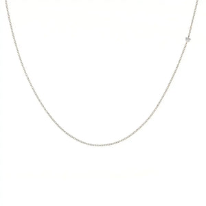 Elegant 14K Solid Gold Diamond Choker Necklace – Dainty Minimalist Two-Sided Pendant.